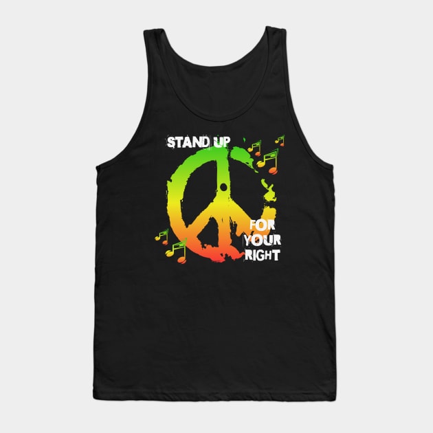 Reggae Peace Sign Stand Up Tank Top by RockReflections